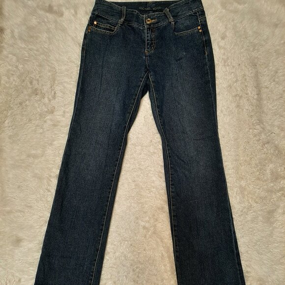 Michael Kors Woman's Blue Zipper Pockets Boot Cut Jeans Size: 4 - Picture 3 of 12